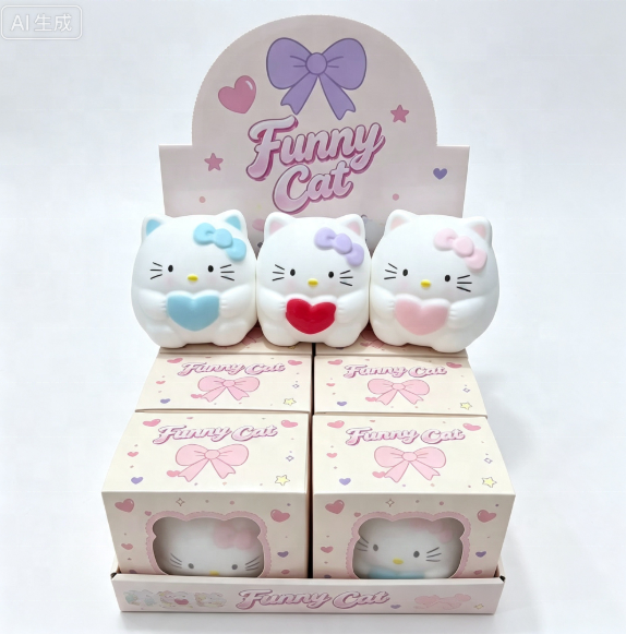 Kitty Heart Squishy - Colour may Vary