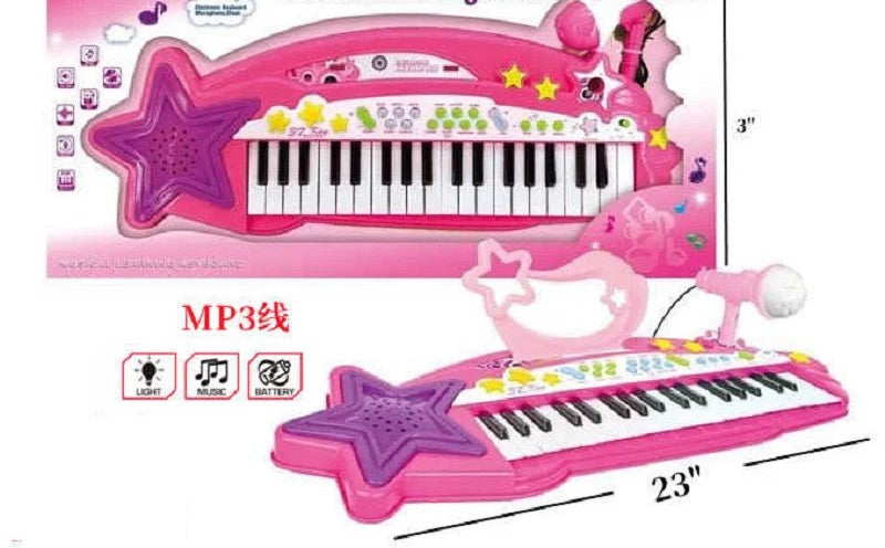 Electric Piano 37 Keys Electric Keyboard Multifunctional Mini Electronic Piano with Microphone Piano Toy for Children