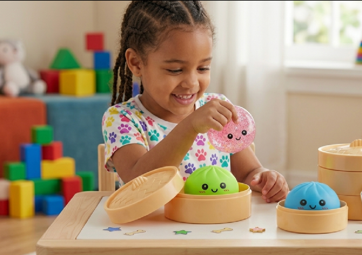 Squishy Dumpling Toy | Rainbow Squishy Dumpling Set for Kids