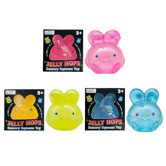 Jelly Rabbit Squishy, Cube Slow Rebound Sensory Squeeze Toy, Vent Decompression Kids Gift