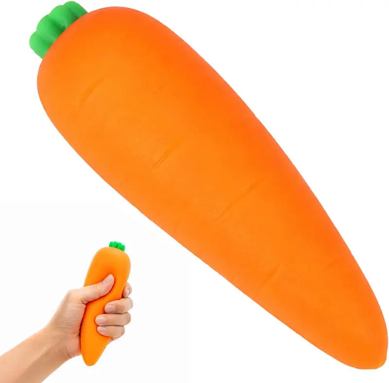 Squishy Carrot – Jumbo 12 inch Squishy Vegetable | Giant Stress Relief Toy | Fidget Sensory Food Fun for Kids, Teens & Adults