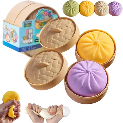 Dumpling Squishy Mystery Toy | Mystery Squishy Dumplings Set for Kids | Box of 12 NEW HOT🔥VIRAL MYSTERY Holographic Ribbon Dumpling -! Dumpling- squishy toy stress reliever Squishy Bun