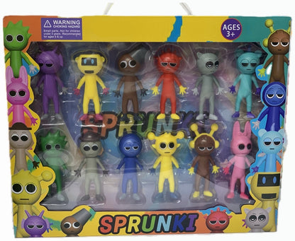 Sprunki Figures Set, Colourful Sprunki Action Figures Set, Sprunki Toy Figures Set, Collectible Games, Funny Plush Toys for Game Fans, Sprunki Character Sculpture for Children