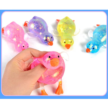 Cute Duck Squishy Sugar Stress Ball,Duck Squishy Stress Relief Sugar Ball with Glitter, Fun Gift for Office Desk Party Favors Easter Basket Stuffer