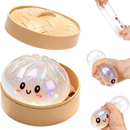 Viral Giant Dumpling Squishies Glitter Edition 16cm Bun Toy, Slow Rising Glitter Dumpling Stress Ball, Stress Relief Fidget Toy for Home Office toys