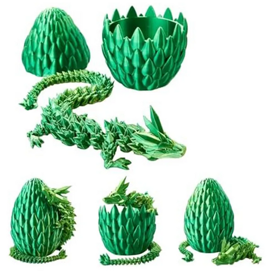 3D Printed Dragon in Egg,Full Articulated Dragon Crystal Dragon with Dragon Egg,Flexible Joints Home Decor Executive Desk Toys