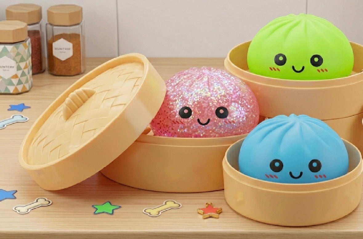 Squishy Dumpling Mystery Toy NEW HOT🔥VIRAL MYSTERY Holographic Ribbon Dumpling -! Dumpling- squishy toy stress reliever Squishy Bun