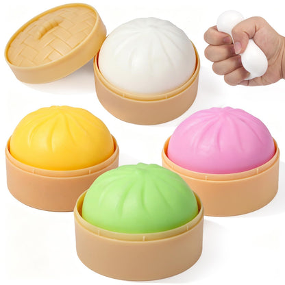Mini Squishy Bao Dumpling Set 4pc Pastel