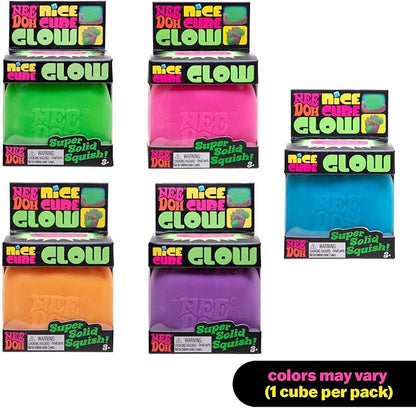 The Schylling NeeDoh Nice Cube Glow - Color May Vary