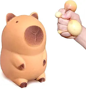 Giant Squishy Capybara Stress Balls Squeeze Toys, Super Fun Animal Stress Relief Ball for Kids and Teens, Dough Ball Sensory Toys, Party Favors, Classroom Prizes | Sitting Capybara Squish Balls Fidget Toys