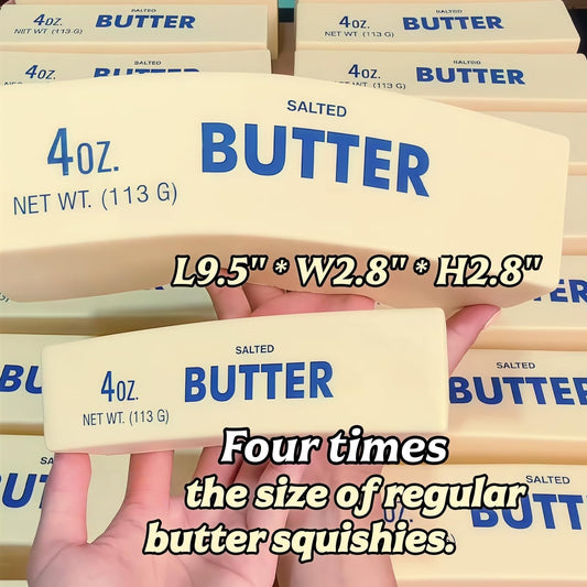 Butter Squishy Toys 9.5 Inch, Large Super Soft Butter-Shaped Slow Rising Squishy, Sticky Butter Sticks Squeeze Toys, Realistic Food Squishies Fidget Toys for Decompression Anxiety Relaxation (1 Pcs) Butter Squishy (1 piece)