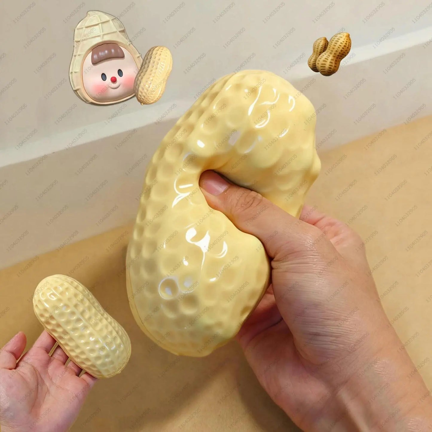 Squishy Peanut Tall Stress Ball Squeeze Toy 6" Tall No rebound Buttery-Soft Feel Fidget Toy ASMR Sensory Anti Stress Toys