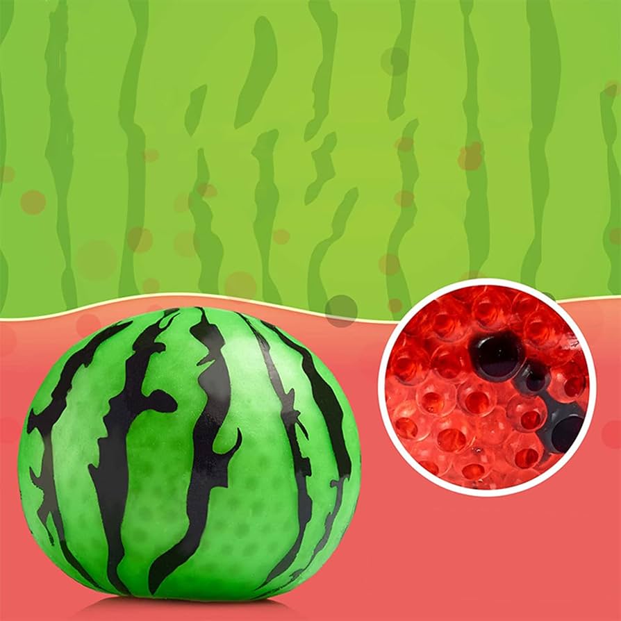 Orbeez Filled Watermelon Squishy - Satisfying Squeeze Toy