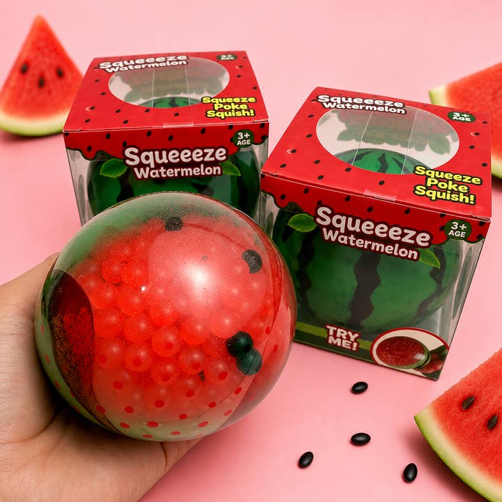 Orbeez Filled Watermelon Squishy - Satisfying Squeeze Toy
