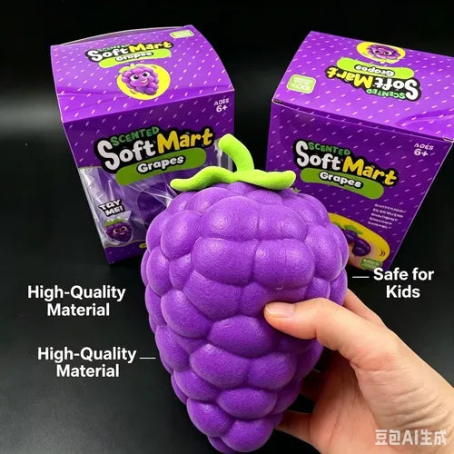 Scented Grapes Jumbo Viral Squishy Purple Grape Slow Rebound Stress Relief Fidget Toy, Gaint Fruit-Shaped Sensory Toy for Kids Adults Party Favors