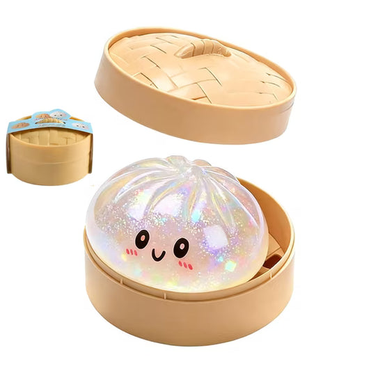 Viral Giant Dumpling Squishies Glitter Edition 16cm Bun Toy, Slow Rising Glitter Dumpling Stress Ball, Stress Relief Fidget Toy for Home Office toys