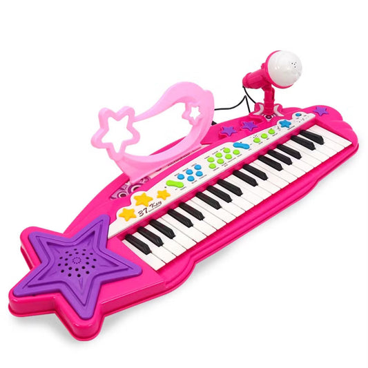 Electric Piano 37 Keys Electric Keyboard Multifunctional Mini Electronic Piano with Microphone Piano Toy for Children