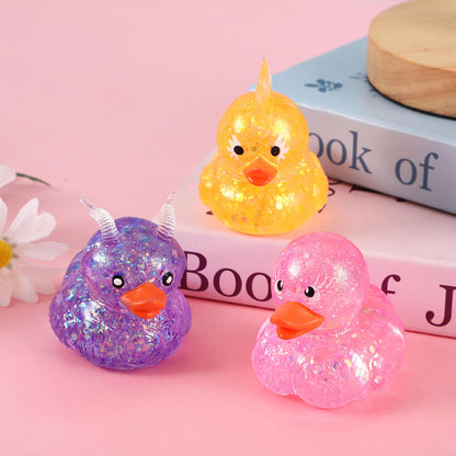 Easter Duck Squishy Marshmallow Stress-Relief Silicone Gel Slow Rebound Squeeze Toy Fun Happy Duck Decompression Venting Toy