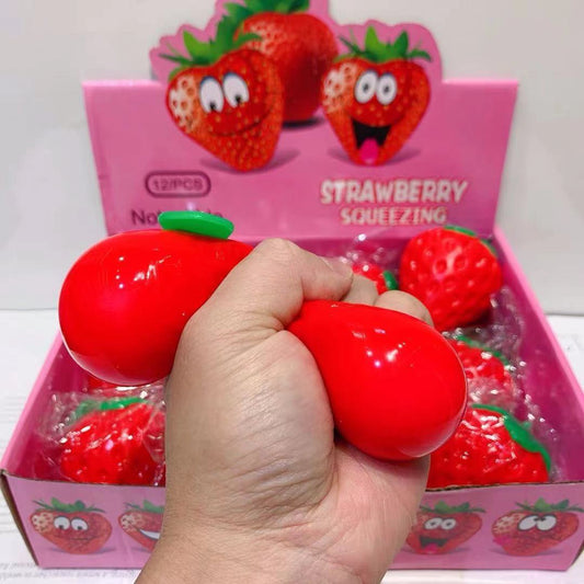 Internet Celebrity Stress Relief Artifact Decompression Strawberry Squeeze Slow Rebound Simulation Fruit Stall Hot Selling
