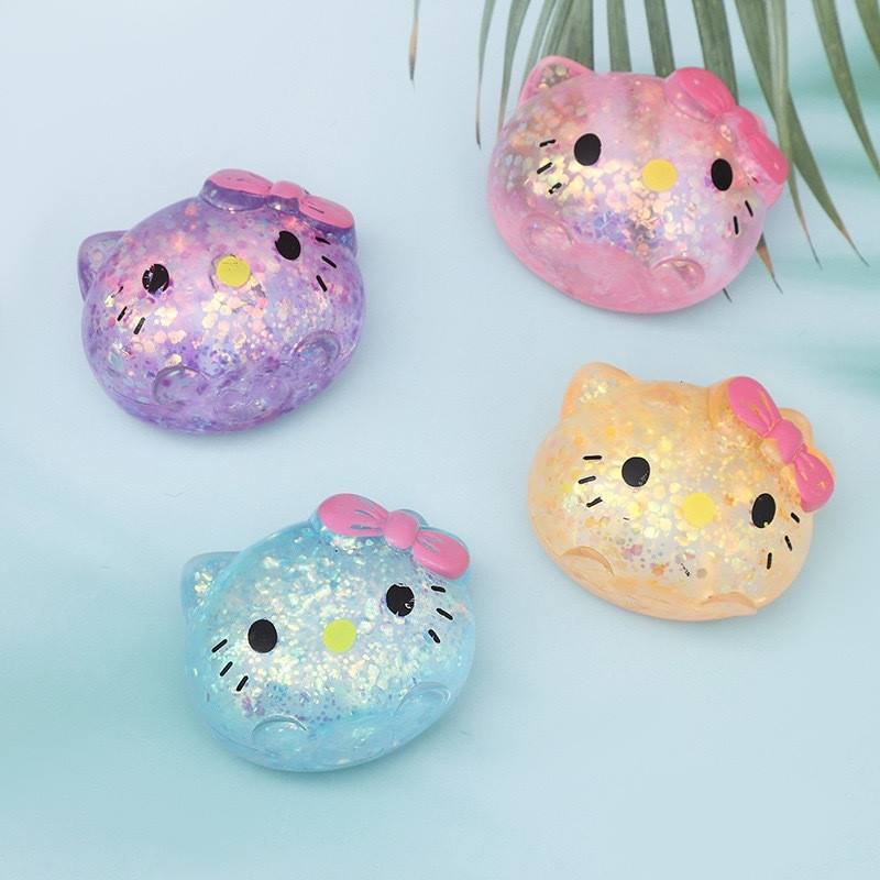 Kitten squishy Genuine Golden Powder Malt Sugar Cat Squeeze Toys Lovely Kitten Shaped Slow Rebound Fidget Toys - Colour May Vary
