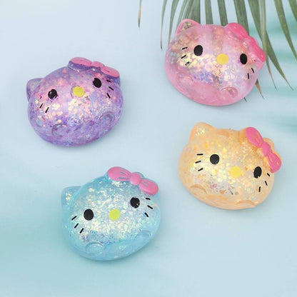 Kitten squishy Genuine Golden Powder Malt Sugar Cat Squeeze Toys Lovely Kitten Shaped Slow Rebound Fidget Toys - Colour May Vary