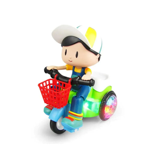 Music Stunt Cool Tricycle Car 360 Degree Rotate Luminous Motorcycle Baby Toys Easy to Use Christmas Gift for Children Kids