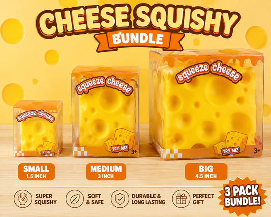 Cheese Squishy Bundle - Jumbo Medium & Small Squishy Bundle