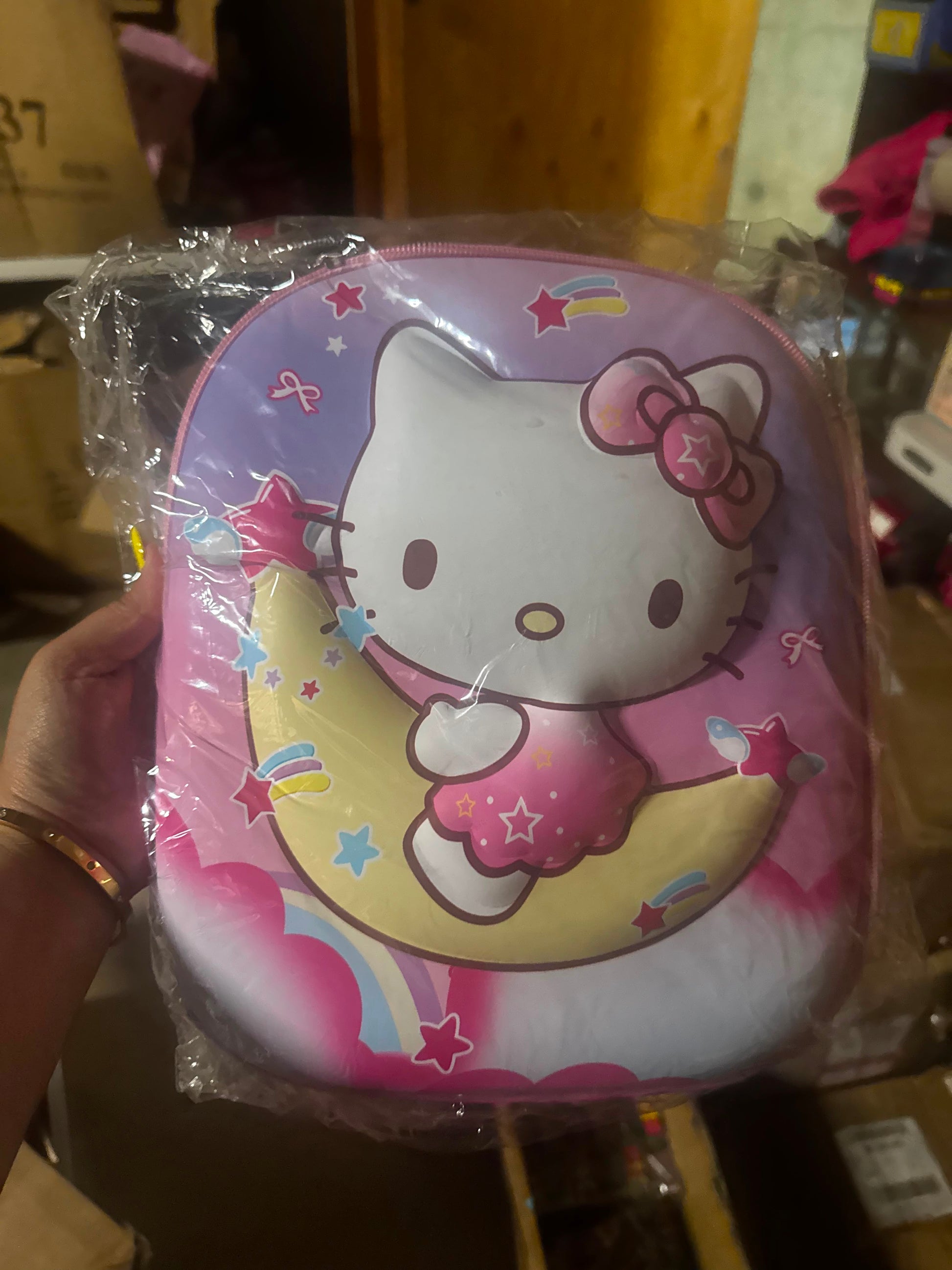 Kuromi purple mini backpack with Like You graphic