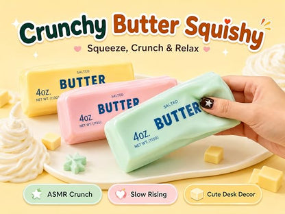 Crunchy Butter Squishy - New Viral Satisfying Texture ASMR- Designed for the Ultimate Sensory Experience