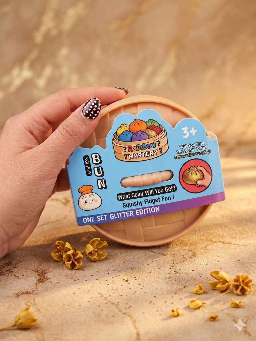 2026 New Dumpling Glitter Squishy Mystery Box - Surprise Dumpling Squishy, Rare Dumplings Bun Stress Relief Fidget Set, Random Colors (Pack of 12)
