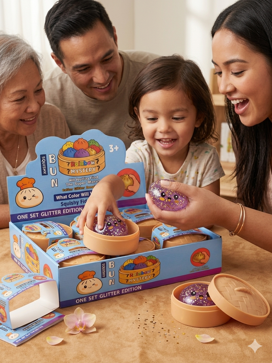 2026 New Dumpling Glitter Squishy Mystery Box - Surprise Dumpling Squishy, Rare Dumplings Bun Stress Relief Fidget Set, Random Colors (Pack of 12)