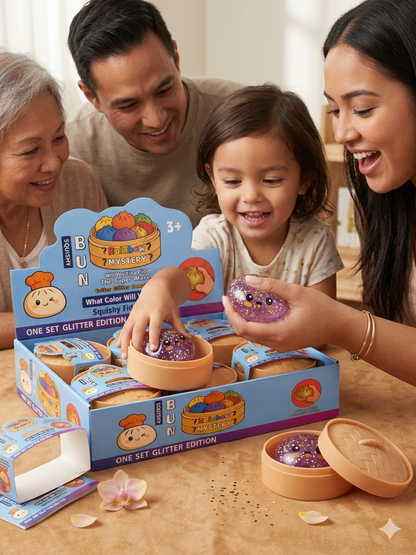 2026 New Dumpling Glitter Squishy Mystery Box - Surprise Dumpling Squishy, Rare Dumplings Bun Stress Relief Fidget Set, Random Colors (Pack of 12)