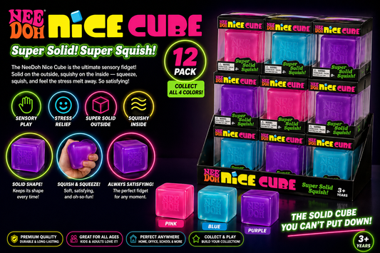 Needoh Squishy Set of 12 (mix colors) 100% Authentic Nice Cube NEW HOT🔥VIRAL Squeeze Toy - 1.25" Wide
