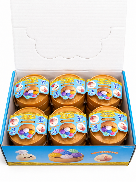Dumpling Squishy Mystery Toy - Box of 12 - NEW HOT VIRAL MYSTERY Holographic Ribbon Dumpling