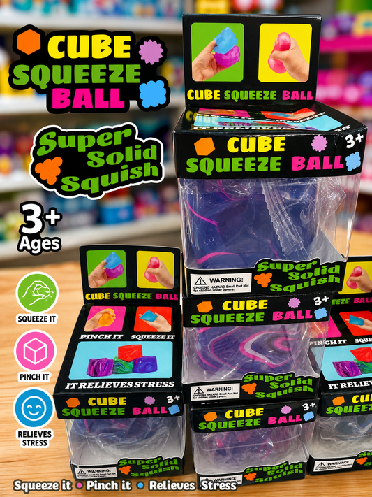Cube Squeeze Ball – Super Solid Stress Relief Squishy Toy 🔥