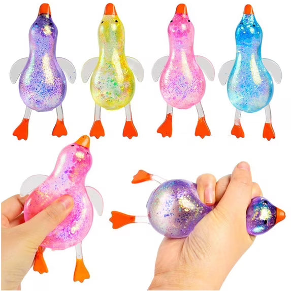 Cute Duck Squishy Sugar Stress Ball,Duck Squishy Stress Relief Sugar Ball with Glitter, Fun Gift for Office Desk Party Favors Easter Basket Stuffer