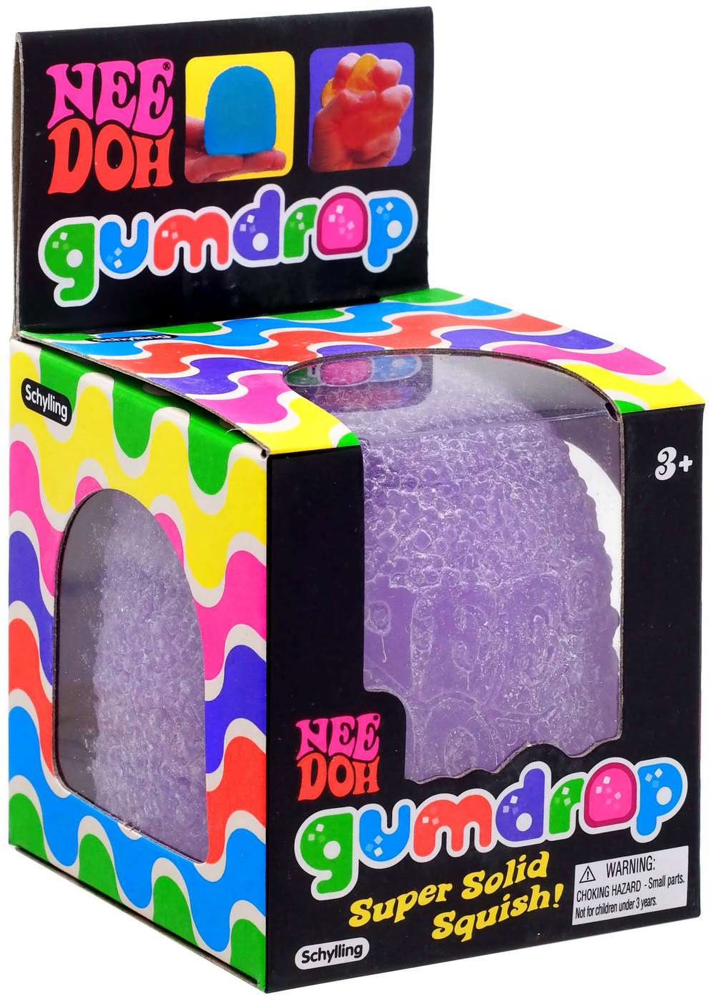 Schylling NeeDoh Gumdrop Squishy Fidget Toy, Sweetie-Themed NeeDoh Stress Ball, Kids' Sensory Toys for Anxiety Relief, Safe Non-Toxic Dough Material, 100% authentic Color may vary