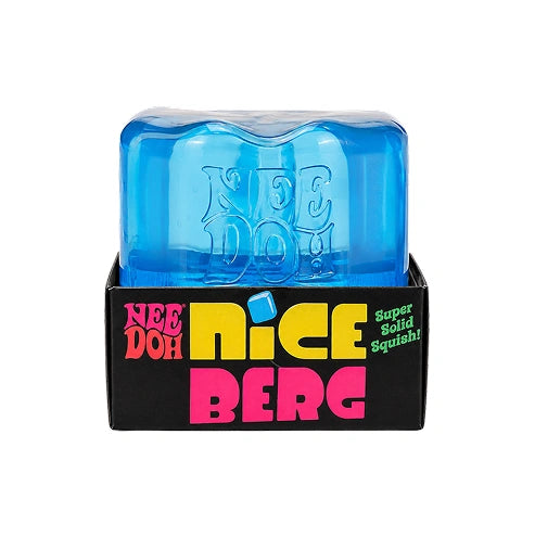 NeeDoh Niceberg - Large Squishy Ice Cube Fidget Toy For Kids, Nee Doh Stress Balls, Sensory Fidgets, Squidgy Toys For Anxiety Relief, Safe Non-Toxic Gel Texture, Age 3 Year Olds +