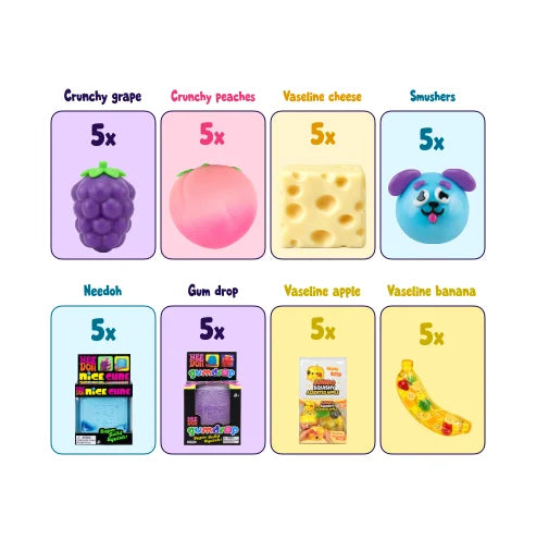 Crunchy & Soft Squishy Bundle – 40-Piece Variety Mix - Holiday Special Edition
