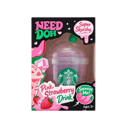Strawberry Drink Squishy Glitter Coffee Cup Squishy - Colour may vary