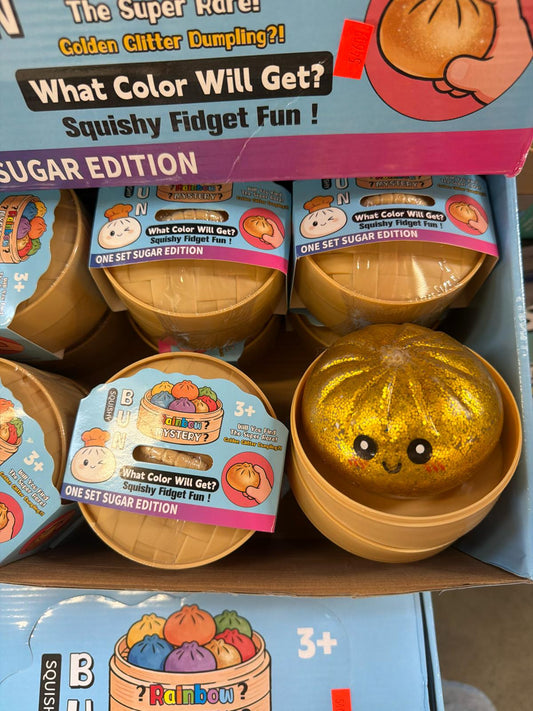 Dumpling Squishy Mystery Fun Toy | Surprise Colour | Stress Relief Fidget Bun Squishy blind box Sugar Edition series.