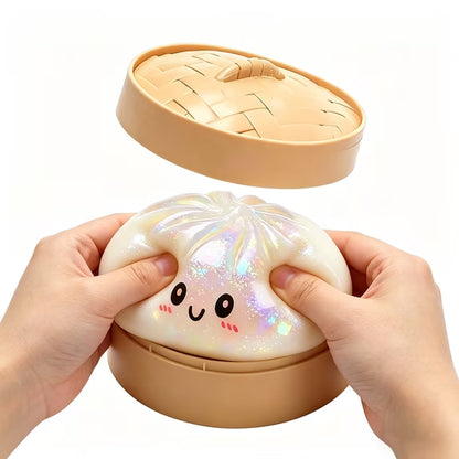 Viral Giant Dumpling Squishies Glitter Edition 16cm Bun Toy, Slow Rising Glitter Dumpling Stress Ball, Stress Relief Fidget Toy for Home Office toys