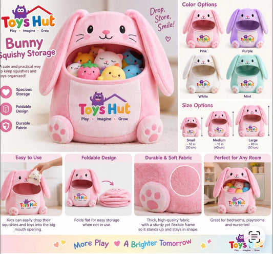 Bunny Squishy Storage Container - Colour may Vary