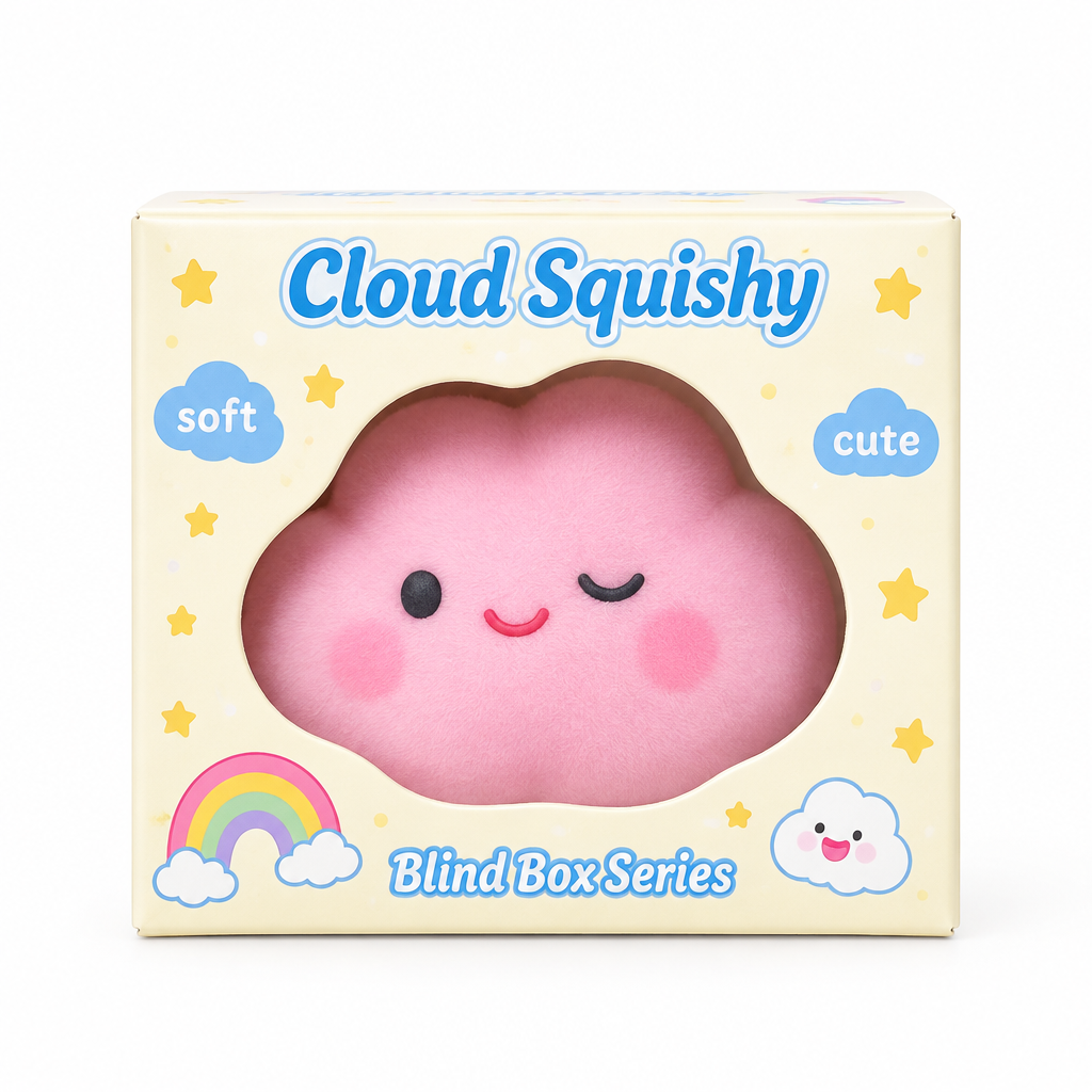 Cloud Squishy plush toy on white background