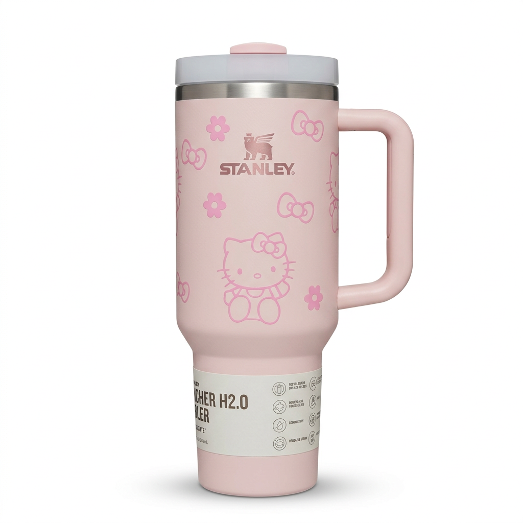 Stanley Tumbler – Blush Pink Hello Kitty Design