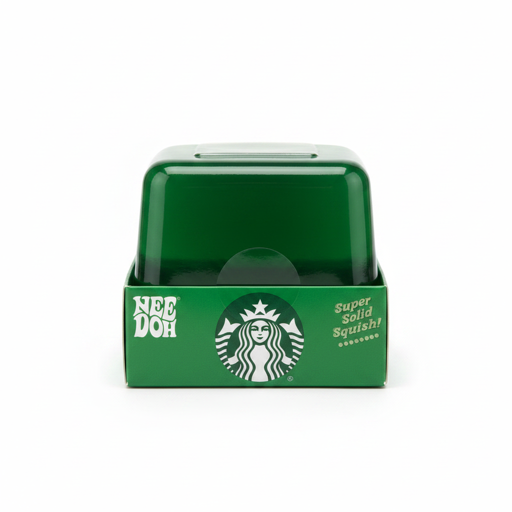 Large Starbucks Nee Doh Super Solid Squishy Cube