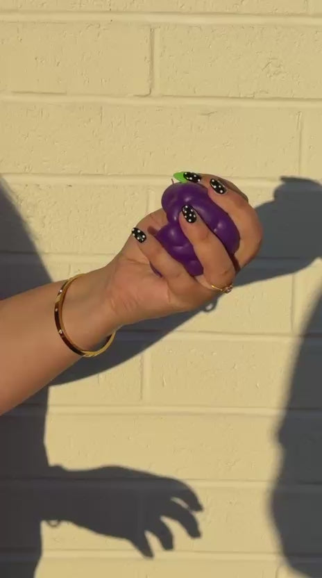 Crunchy Grape Squishy – Soft Stretchy ASMR Fruit Squeeze Toy
