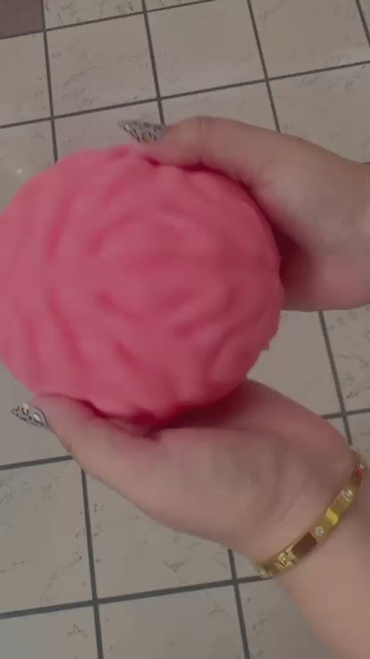 Giant Squishy Brain Stress Ball, Jumbo Slow Rising Sensory Toy for Adults Anxiety Relief, Extra Soft Foam Stress Squeeze Toy for Desk & Party Favors