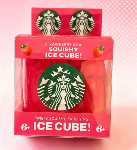 Strawberry Acai Squishy Ice Cube Squishy Stress Relief Fidget Toy