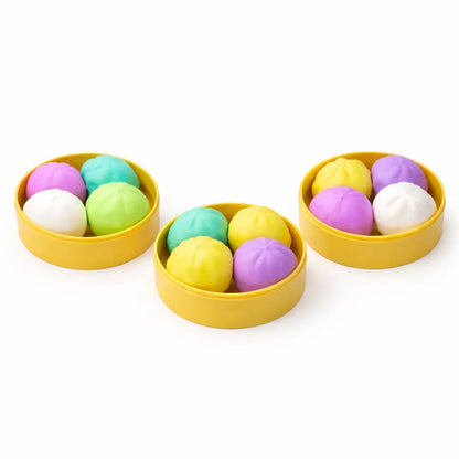 Mini Squishy Bao Dumpling Set 4pc Pastel